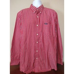 Men's CHAPS Easy Care Red Stripe Long Sleeve Button Front Shirt XL